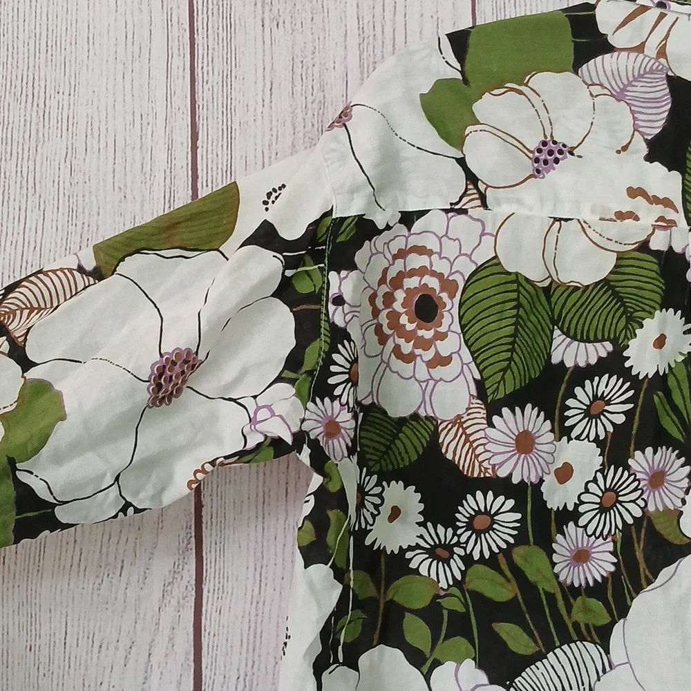Maje Anthropologie 70's Floral Print Shirt button down blouse size small (1) - Picture 12 of 12
